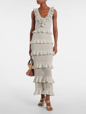 Zimmermann Crush Frilled Knitted Maxi Dress Sz M (2) NWT